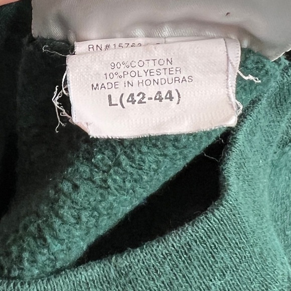 Vintage 1990s Lakeland New Jersey Tennis Sports Green Crewneck Sweatshirt - Picture 5 of 5